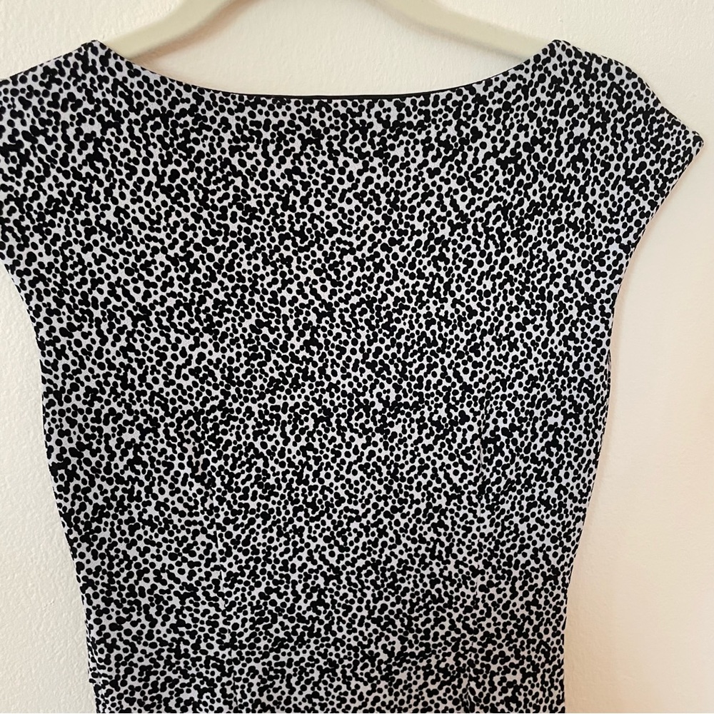 Ann Taylor white and Black Spotted Cap Sleeve Mini Dress XS petite - Picture 5 of 12